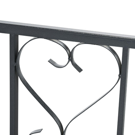 Outdoor Garden Arch with Double Gates, Metal Garden Arbor for Climbing Plants, Roses, Vines, Wedding Arch for Outdoor, 114L x 50W x 206H cm, Dark Grey