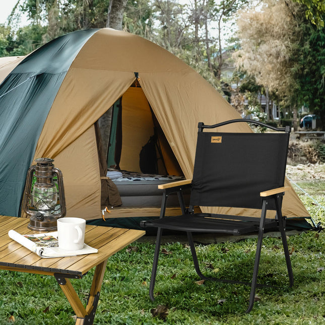 Lightweight Folding Camping Chair for Adults - Black