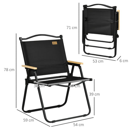 Lightweight Folding Camping Chair for Adults - Black