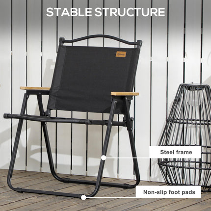 Lightweight Folding Camping Chair for Adults - Black