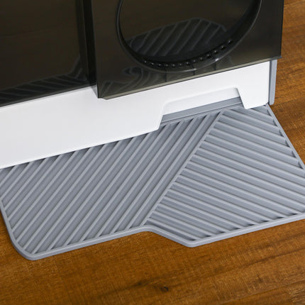 Hooded Cat Litter Box with Scoop, Drawer Pan, Handle & Deodorants, Hut Design, Front Entrance 47x45x42 cm - Grey