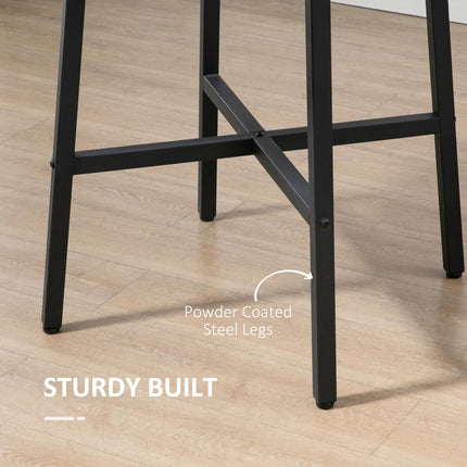85cm Round Industrial Dining Table with Steel Legs - Rustic Brown