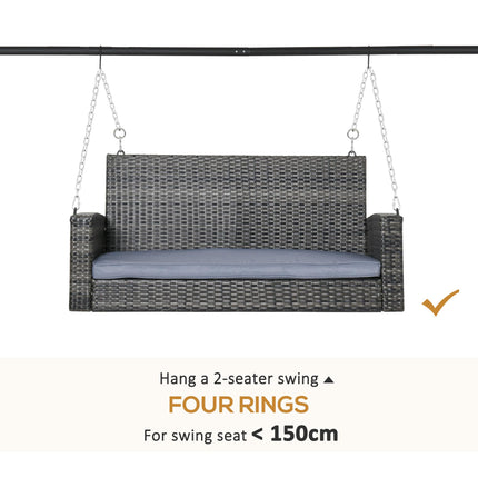 Heavy Duty Metal Porch Swing Stand 240kg Capacity Hanging Chair Frame - Black