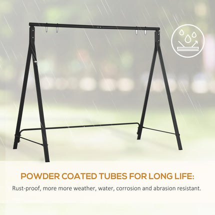 Heavy Duty Metal Porch Swing Stand 240kg Capacity Hanging Chair Frame - Black