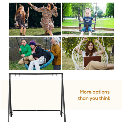 Heavy Duty Metal Porch Swing Stand 240kg Capacity Hanging Chair Frame - Black