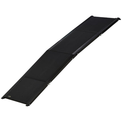 Folding Portable Dog Ramp for Extra Large Dogs with Non-Slip Surface and Aluminium Alloy Frame - Black