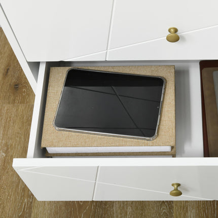 4-Drawer Modern Chest of Drawers with Hairpin Legs - White