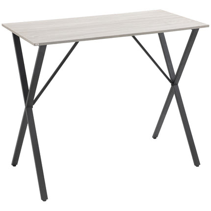120 cm Rectangular Bar Table for 4 with Marble Effect Top and Steel Legs - White