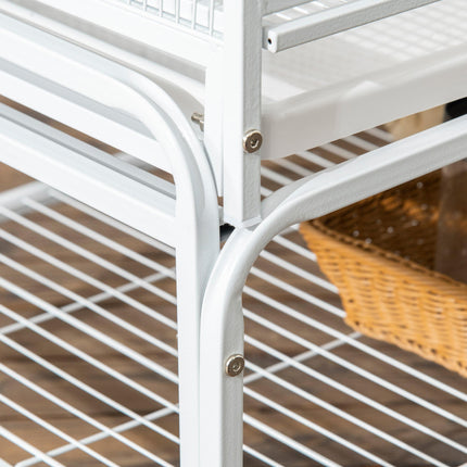 3 Tier Bird Cage with Stand, Wheels, Toys & Ladders for Canaries, Finches, Cockatiels, Parakeets, Budgies - White
