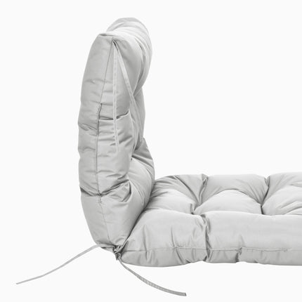 Garden Back Chair Cushion with Backrest for Indoor & Outdoor Seating - Light Grey