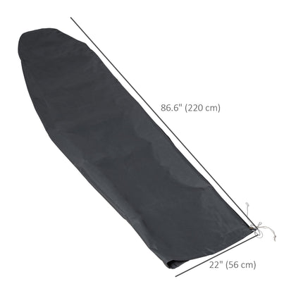 Patio Cantilever Parasol Cover with Zipper and Rod - Dark Grey