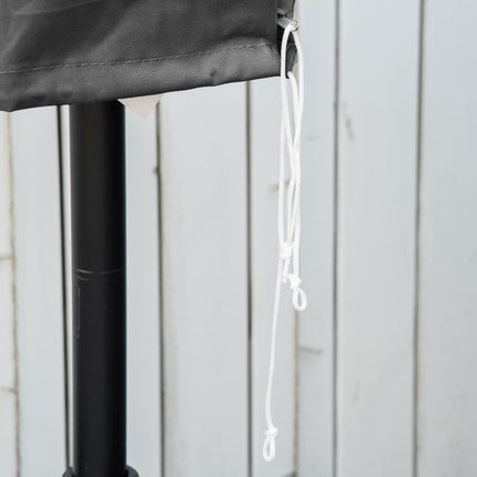 Patio Cantilever Parasol Cover with Zipper and Rod - Dark Grey
