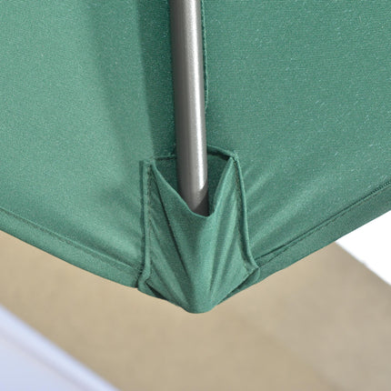 3 Metre Cantilever Parasol with Tilt, 360° Rotation & Cross Base - Green