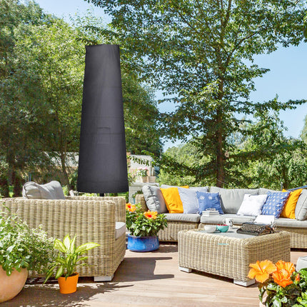 Waterproof Garden Parasol Cover 300D Oxford Fabric 6.6ft - Black