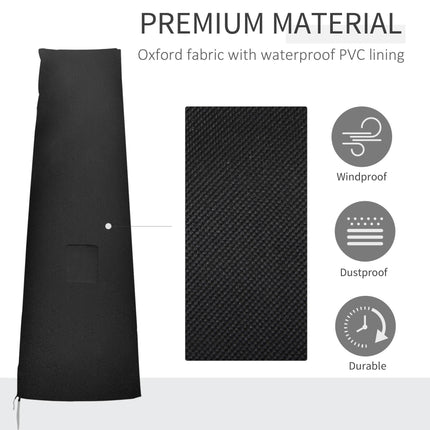 Waterproof Garden Parasol Cover 300D Oxford Fabric 6.6ft - Black