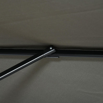 2.5 x 2.5m Cantilever Patio Parasol with Crank Handle and Cross Base - Grey