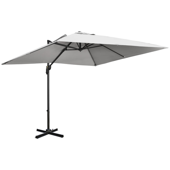 2.7 Metre Aluminium Frame Cantilever Parasol with Grey Canopy - Grey