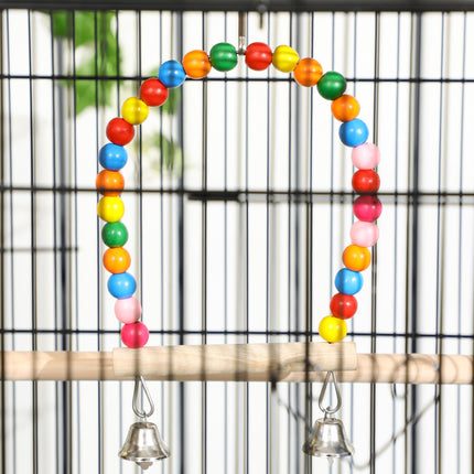 Bird Cage with Stand, Toys, Wheels, Storage Shelf for Small Birds - Black