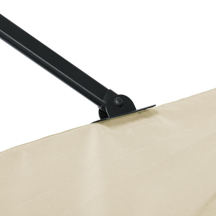 2.5 x 2.5m Patio Offset Parasol Umbrella with 360° Rotation & Crank Handle - Cream White