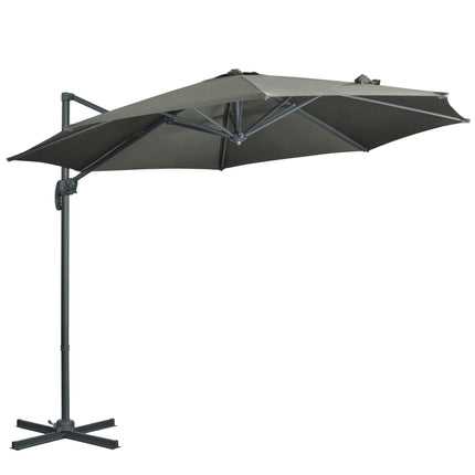 3 Meter Cantilever Parasol with 360° Rotation and Crank Handle - Grey