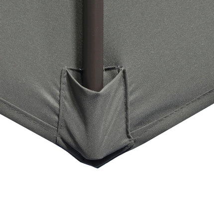 3 Metre Cantilever Parasol with Aluminium Frame, Tilt Crank & 360° Swivel - Dark Grey