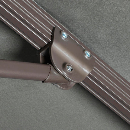 3 Metre Cantilever Parasol with Aluminium Frame, Tilt Crank & 360° Swivel - Dark Grey