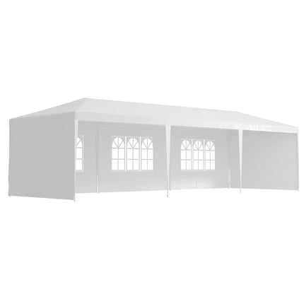 9 Metre Garden Gazebo Canopy with Removable Walls 3x9m - White
