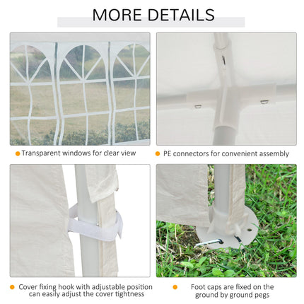9 Metre Garden Gazebo Canopy with Removable Walls 3x9m - White