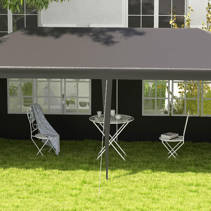 6 x 3 Metre Outdoor Party Tent Gazebo with Windows and Panels - Dark Grey