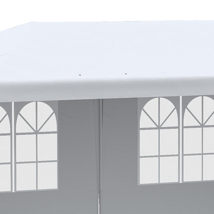 6 x 3 m Party Tent Gazebo Marquee with Windows and Side Panels - White