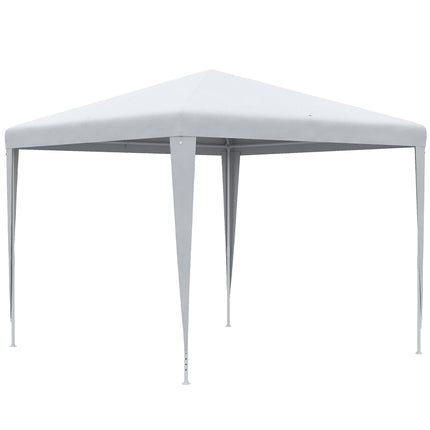 2.7m x 2.7m Garden Gazebo Party Marquee Tent with Steel Frame - White