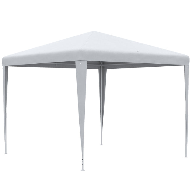 2.7m x 2.7m Garden Gazebo Party Marquee Tent with Steel Frame - White