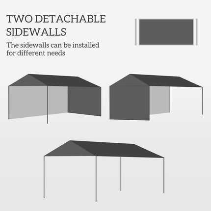 3 x 4 m Garden Gazebo Marquee Tent with 2 Sidewalls for Patio Outdoor - White