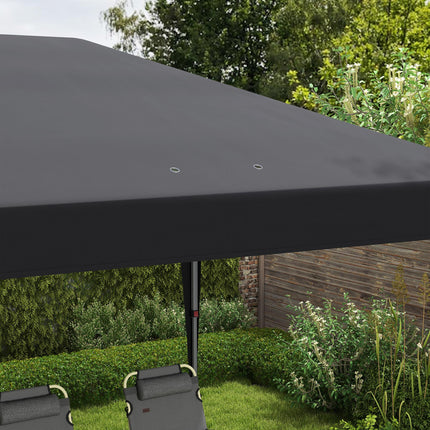 Height Adjustable 6x3m Pop Up Gazebo Canopy Tent with Reflective Fabric - Black