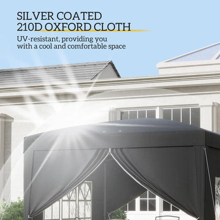 3x3 Meter Pop Up Water Resistant Gazebo Canopy with Carry Bag - Black