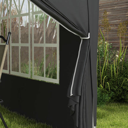 3x3 Meter Pop Up Water Resistant Gazebo Canopy with Carry Bag - Black