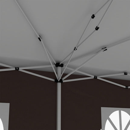 3 x 6 Metre Pop Up Gazebo with Removable Sides - Brown
