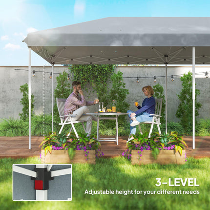 6x3m Outdoor Pop Up Canopy Tent with Mesh Walls and Carry Bag - Grey