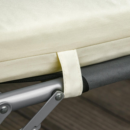 Set of 2 Replacement Sun Lounger Cushions for Rattan Furniture 196 x 55 cm - Cream White