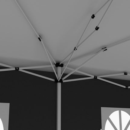 3 x 6 Metre Pop Up Gazebo with Adjustable Steel Frame and Removable Sides - Black