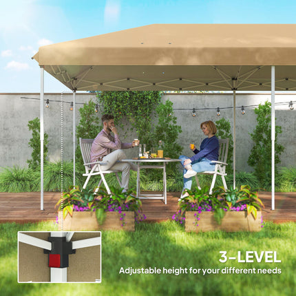 6 x 3 Metre Pop Up Gazebo with Mesh Walls and Carry Bag - Beige