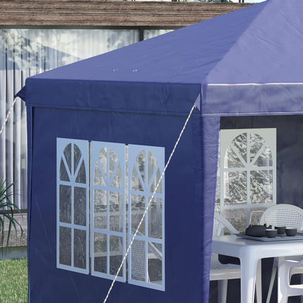 3 x 6m Pop Up Gazebo with Adjustable Height & Removable Sidewalls - Blue