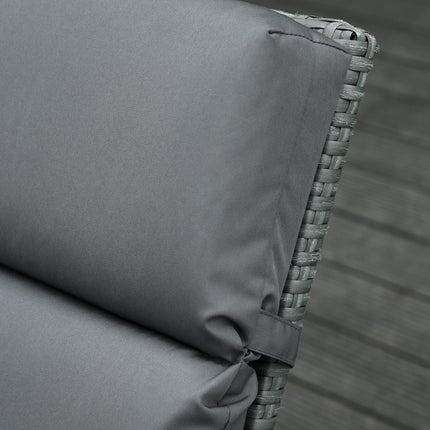 Set of 2 Replacement Sun Lounger Cushions for Rattan Furniture 196 x 55 cm - Dark Grey