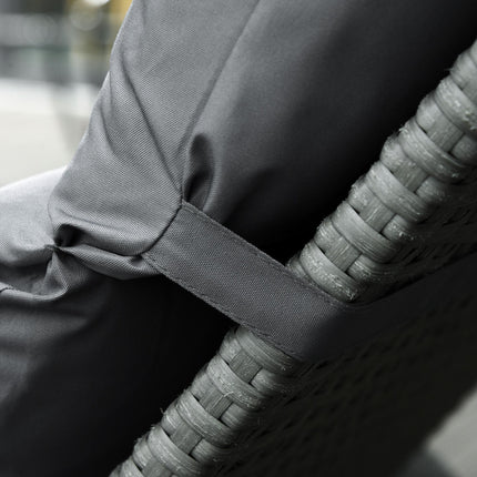 Set of 2 Replacement Sun Lounger Cushions for Rattan Furniture 196 x 55 cm - Dark Grey