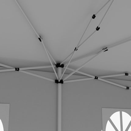 3 x 6 Metre Pop Up Gazebo Set with Sides and Windows - White