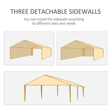 6 x 3 Metre Outdoor Party Tent Gazebo with Windows and Side Panels - Black