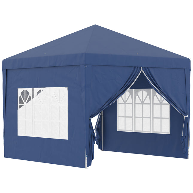 3 x 3 Metres Pop Up Water Resistant Gazebo Tent Canopy - Blue
