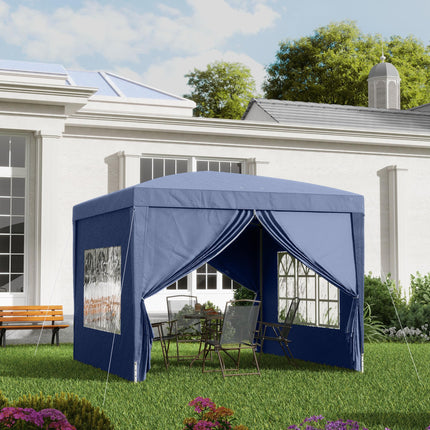 3 x 3 Metres Pop Up Water Resistant Gazebo Tent Canopy - Blue