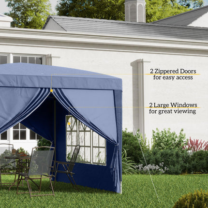 3 x 3 Metres Pop Up Water Resistant Gazebo Tent Canopy - Blue