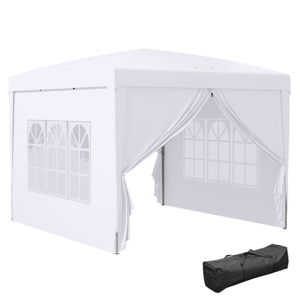 3x3m Pop Up Gazebo Tent with Removable Walls and Carry Bag - White